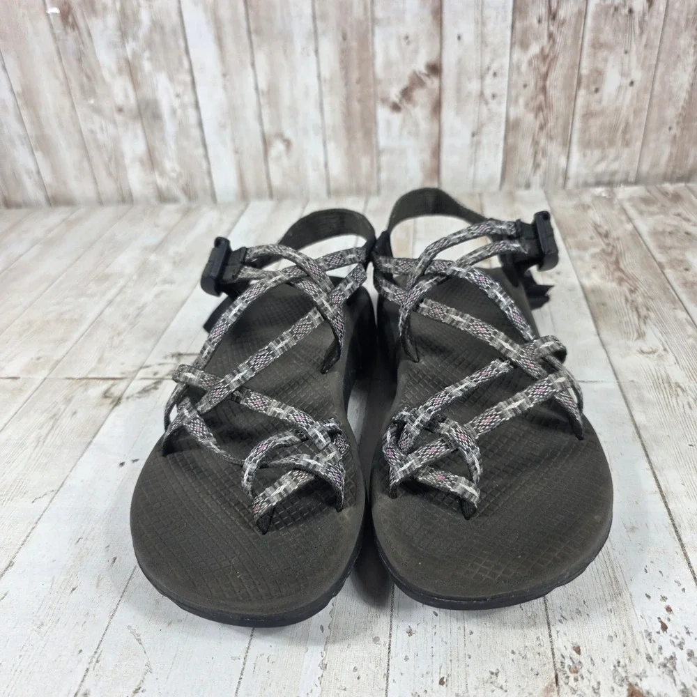 Chaco Z/Cloud 2 Womens 9 Sandals Gray Black Pink Double Strap Toe‎ Loop Hiking